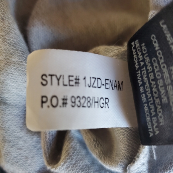 Signature Studio gray floral lightweight ruffled long sleeve sweatshirt small - Picture 13 of 14